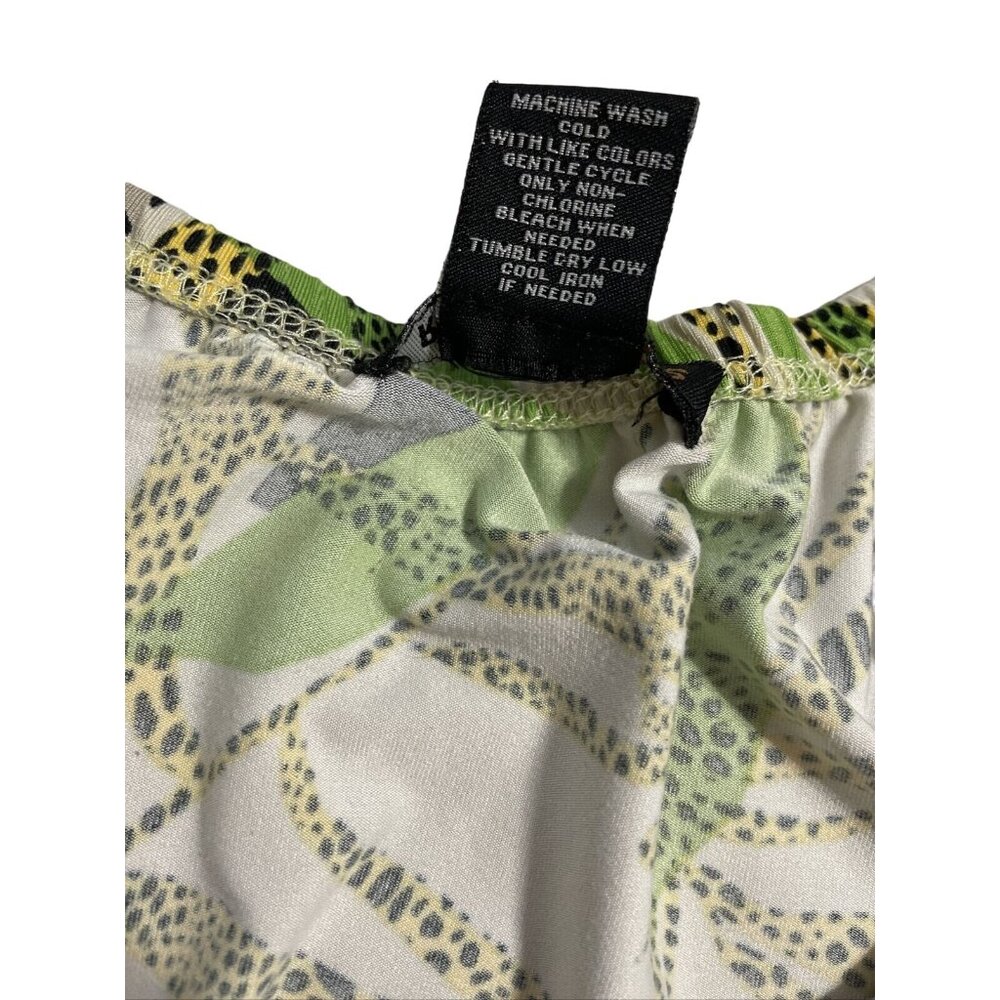 Robert Louis Women's Cold Shoulder Blouse Top Size Small Beige Tropical Print - Picture 10 of 11